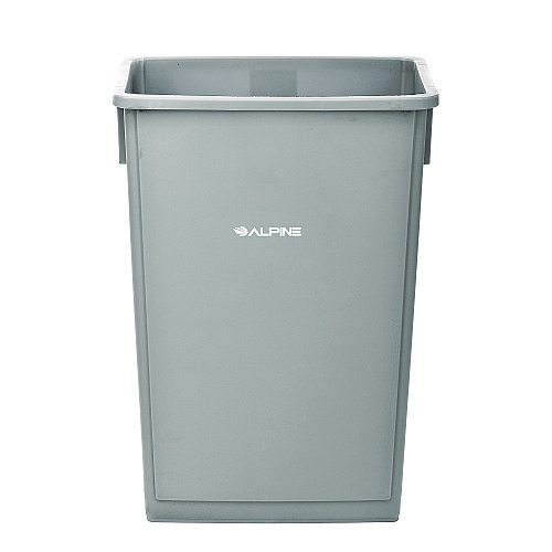 Alpine Slim 23 Gallon Indoor Trash Can, Plastic, Gray (477GRY)