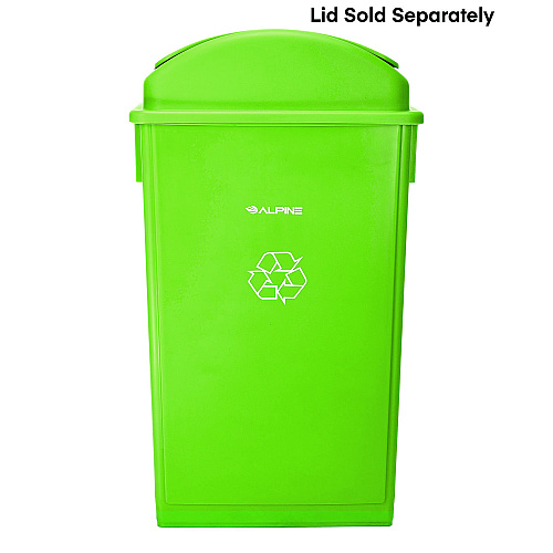 Alpine Slim 23 Gallon Recycling Bin, Plastic, Lime Green (ALP477LGRN)