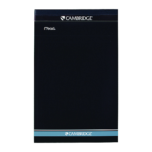 Cambridge Notepad, Wide/Legal Rule, Black Cover, 70 Yellow 5 x 8 Sheets, 2/Pack (59876)