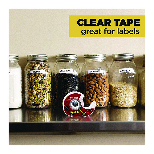 Scotch Super-Hold Wide Invisible Tape, 1.5" x 18 yds, Crystal Clear (198W)