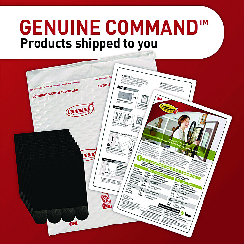 Command Picture Hanging Strips, Large, Removable, Holds up to 16 lbs per 4 Pairs, 20 Strip Pairs/Pack (17206BLK20NA)