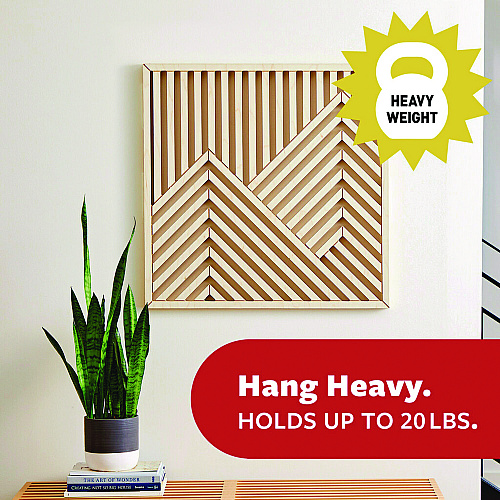 Command Picture Hanging Strips, X-Large, Removable, Holds up to 20 lbs per 4 Strips, Black, 4 Strip Pairs (17217BLKES)