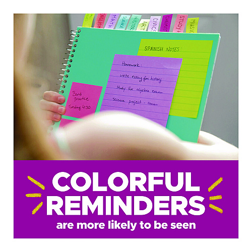 Post-it Pads in Playful Primary Colors, 3" x 3", 45 Sheets/Pad, 5 Pads/Pack (33215SSAN)