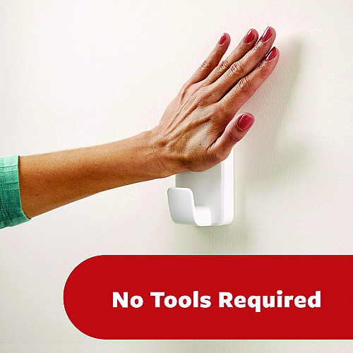 Command X-large Utility Hooks, Plastic, White, 15 lb Capacity, 2 Hooks and 8 Strips/Pack (170112ES)