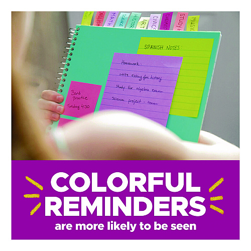 Post-it Pop-Up Notes Summer Joy Collection Colors, 3" x 3", Assorted Colors, 90 Sheets/Pad, 6 Pads/Pack (R3306SSJOY)