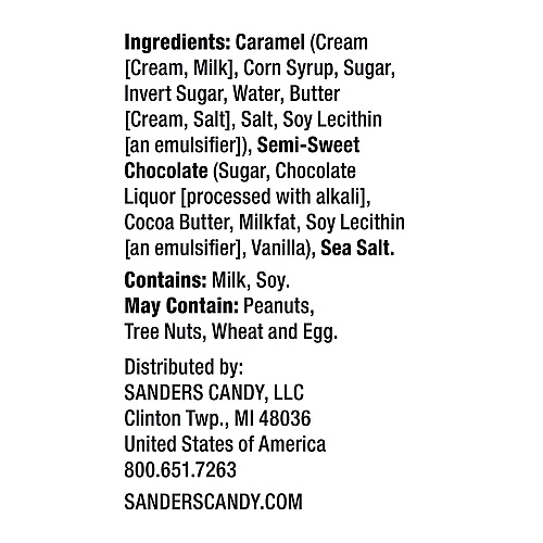 Sanders Small Batch Wonders Dark Chocolate Sea Salt Caramels, 18 oz Tub (MRY30987)