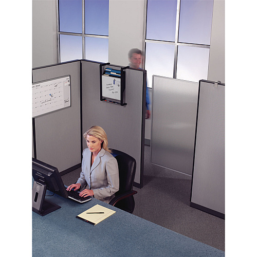 Quartet Workstation Privacy Screen, 36w x 48d, Translucent Clear/Silver (WPS1000)