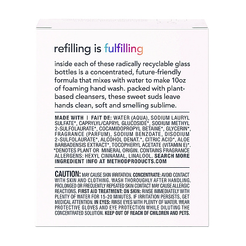 Method Refill + Reuse Foaming Hand Soap Refill Kit, Sea Minerals, (2) 1 oz Refill Bottles, 10 oz Dispenser Bottle (356001)