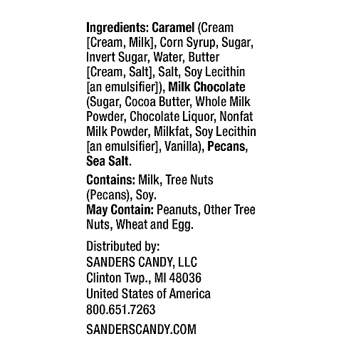 Sanders Small Batch wonders Sea Salt Caramel Pecan Clusters, 18 oz Tub (MRY30971)
