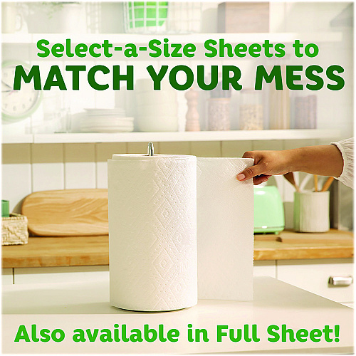 Bounty Select-a-Size Kitchen Roll Paper Towels, 2-Ply, 11 x 5.9, White, 135 Sheets/Roll, 2 Rolls/Pack (06133)