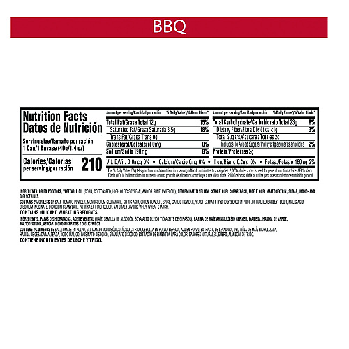 Pringles Grab and Go BBQ Crisps, 1.4 oz Can, 12/Carton (KEE18372)