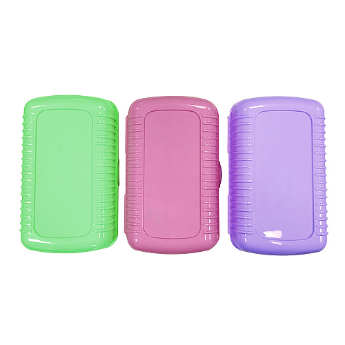 Pep Rally Pencil Case, 2 Compartments, 9.13" x 5.7" x 2.5", Assorted Colors, 3/Pack (61750)