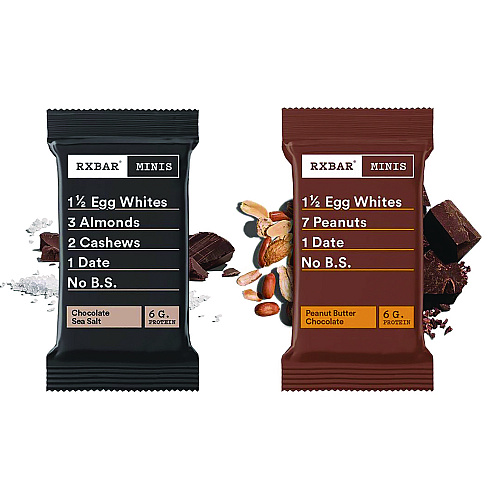 RXBAR Minis Protein Bars, Chocolate Sea Salt and Peanut Butter Chocolate, 0.9 oz Bar, 8/Box (KEE00190)