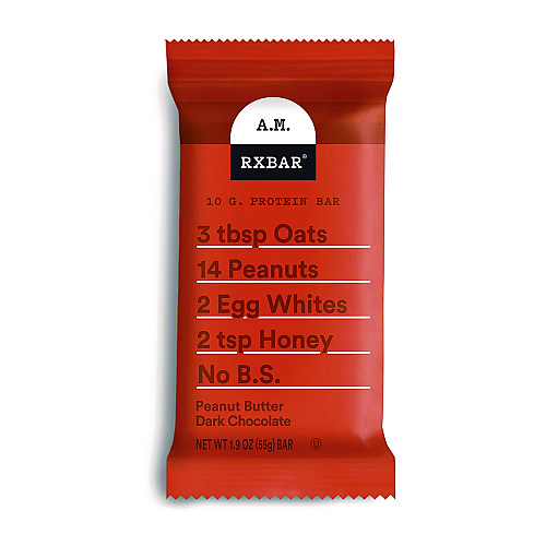 A.M. RXBAR Gluten-Free Peanut Butter Dark Chocolate Protein Bar, 1.9 oz Bar, 12/Box (KEE00718)