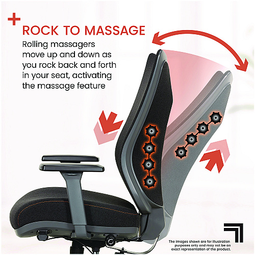 Sharper Image Revive Shiatsu Ergonomic Mesh Swivel Massage Chair, Supports Up to 275 lbs, 19.75" to 22.75" Seat Height, Black Seat/Back (60097BLK)