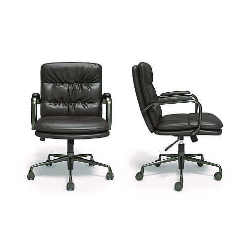 Union & Scale Industria 3-40C Bonded Leather Swivel Manager Chair, Supports Up to 275 lbs, 18.31" to 22.05" Seat Height, Gray Seat/Back (UN61643CC)