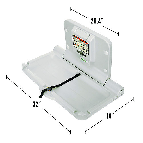 Alpine Compact Horizontal Baby Changing Station, 32 x 18, White (ALP411E)