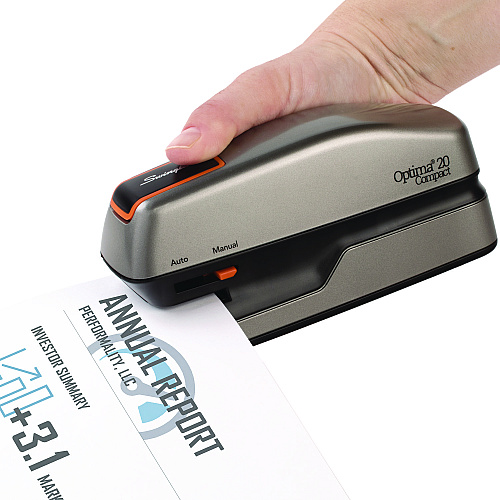 Swingline Optima Grip Electric Stapler, 20-Sheet Capacity, Black/Silver (48207)