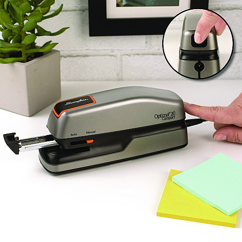 Swingline Optima Grip Electric Stapler, 20-Sheet Capacity, Black/Silver (48207)