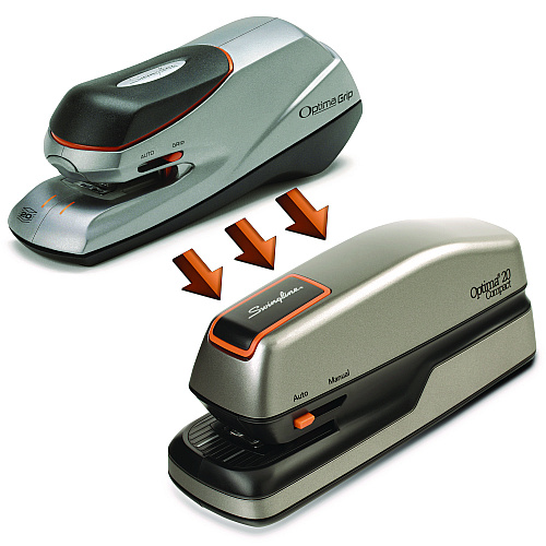 Swingline Optima Grip Electric Stapler, 20-Sheet Capacity, Black/Silver (48207)