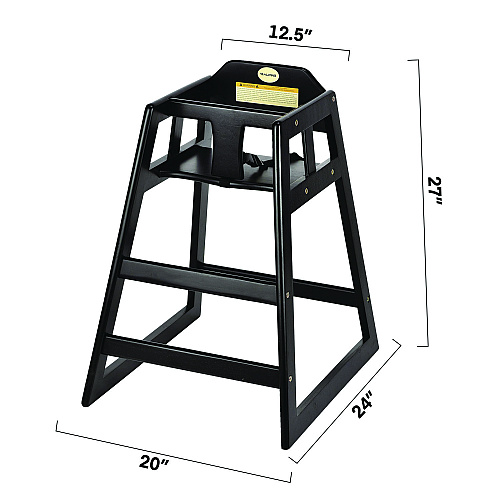 Alpine Wooden Stackable High Chair, Supports Up to 50 lbs, 29.02" h, Espresso, 2/Pack (ALP41202ESP)