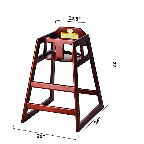Alpine Wooden Stackable High Chair, Supports up to 50 lbs, 29.02" h, Mahogany, 2/Pack (ALP41202MA)