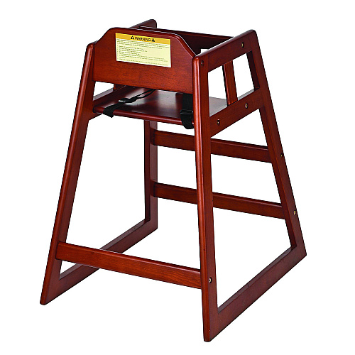 Alpine Wooden Stackable High Chair, Supports up to 50 lbs, 29.02" h, Mahogany, 2/Pack (ALP41202MA)