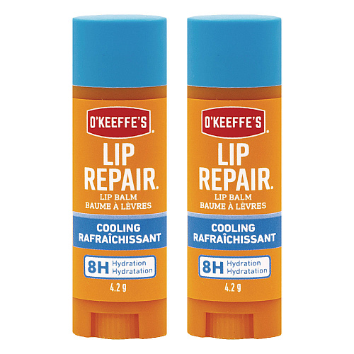 O'Keeffe's Lip Repair Cooling Lip Balm, 0.15 oz Stick, 2/Pack (K1710402)