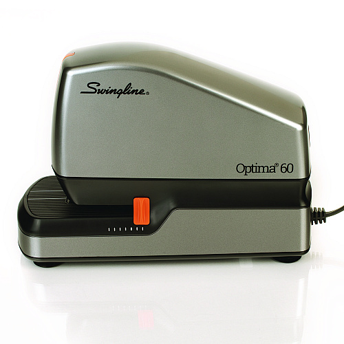 Swingline Optima 60 Electric Stapler, 60-Sheet Capacity, Silver/Black/Orange (48210)