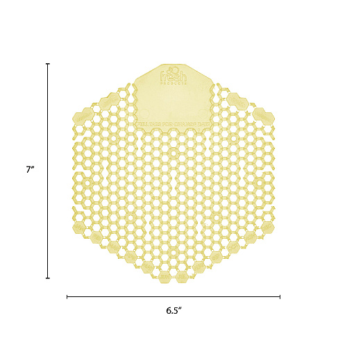Fresh Products Wave 3D Urinal Deodorizer Screen, Citrus Scent, Yellow, 10/Box (3WDS60CITBX)