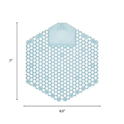 Fresh Products Wave 3D Urinal Deodorizer Screen, Ocean Mist Scent, Blue, 10/Box, 6 Boxes/Carton (3WDS60OMI)