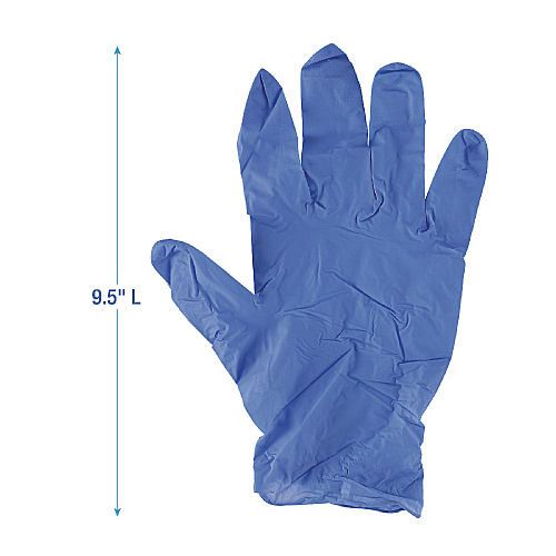 Boardwalk&reg; Disposable Nitrile Gloves, Medium, Blue, 4 mil, 100/BX (BWK380MBXA)