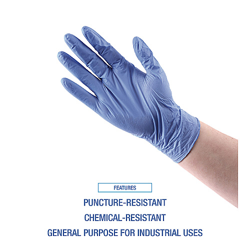 Boardwalk&reg; Disposable Nitrile Gloves, 4 mil, Medium, Blue, 1000/CT (BWK380MCTA)