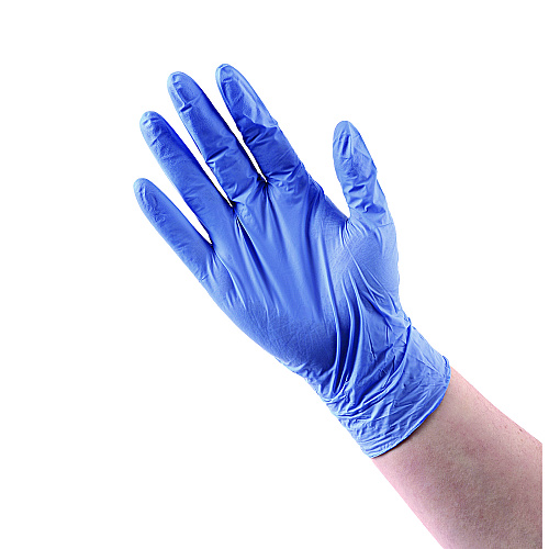 Boardwalk&reg; Disposable Nitrile Gloves, X-Large, Blue, 4 mil, 100/Box (BWK380XLBXA)