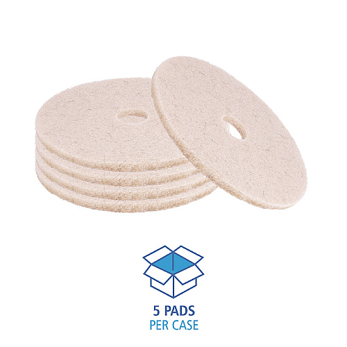 Boardwalk Natural Hog Hair Burnishing Floor Pads, 17" Diameter, Tan, 5/Carton (BWK4017NHE)