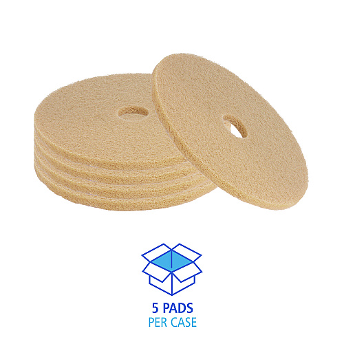 Boardwalk&reg; Burnishing Floor Pads, 27" Diameter, Tan, 5/Carton (BWK4027ULT)