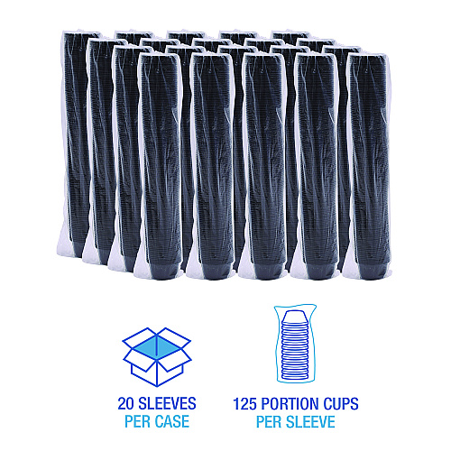 Boardwalk&reg; Souffle/Portion Cups, 3.25 oz, PP, Black, 2500/CT (BWKPRTN325BL)