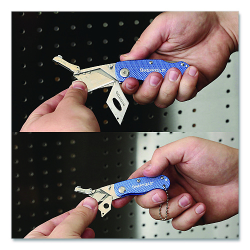 Sheffield Folding Lock Back Utility Knife Set, 1 Standard, 1 Mini, Blue (12117)