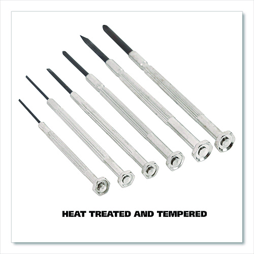Great Neck Precision Screwdriver Set, Six-Piece, Phillips/Slotted, Assorted Lengths, Polished Steel Handles (GP6C)