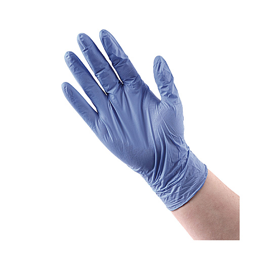 Boardwalk&reg; Disposable Nitrile Gloves, 4 mil, Medium, Blue, 1000/CT (BWK380MCTA)