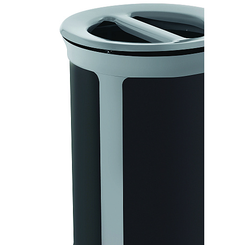 ENHANCE Series Waste Receptacle, Dual Top Hole, 23 gal, Metal, Pearl Gray/Umbra Gray