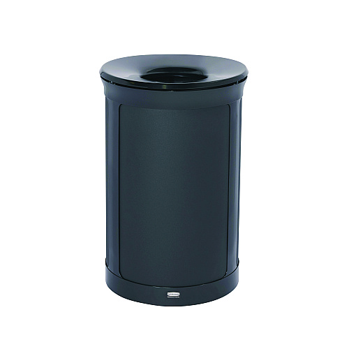 ENHANCE Series Waste Receptacle, 33 gal, Metal, Jet Black Metallic