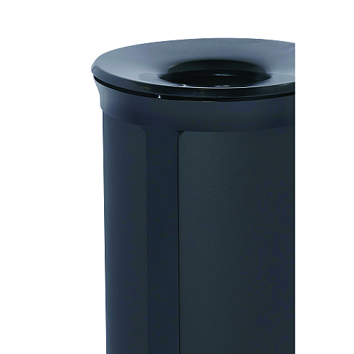 ENHANCE Series Waste Receptacle, 33 gal, Metal, Jet Black Metallic