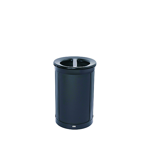 ENHANCE Series Waste Receptacle, Dual Top Hole, 23 gal, Metal, Jet Black Metallic