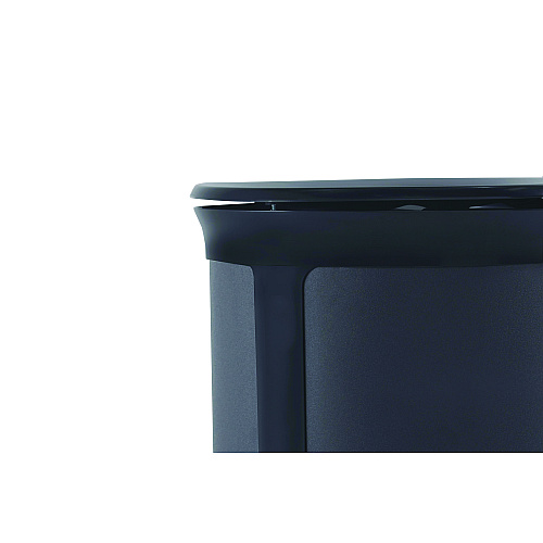 ENHANCE Series Waste Receptacle, Dual Top Hole, 23 gal, Metal, Jet Black Metallic