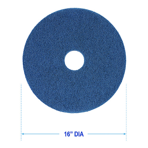 Boardwalk Scrubbing Floor Pads, 16" Diameter, Blue, 5/Carton (BWK4016BLU)