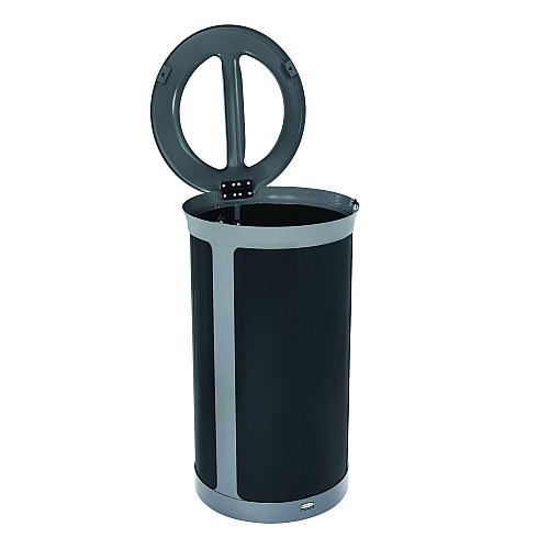 ENHANCE Series Waste Receptacle, Dual Top Hole, 33 gal, Metal, Pearl Gray/Umbra Gray