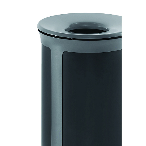 ENHANCE Series Waste Receptacle, 33 gal, Metal, Pearl Gray/Umbra Gray