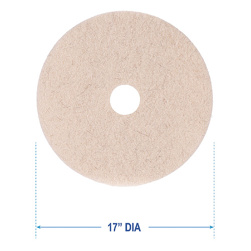 Boardwalk Natural Hog Hair Burnishing Floor Pads, 17" Diameter, Tan, 5/Carton (BWK4017NHE)