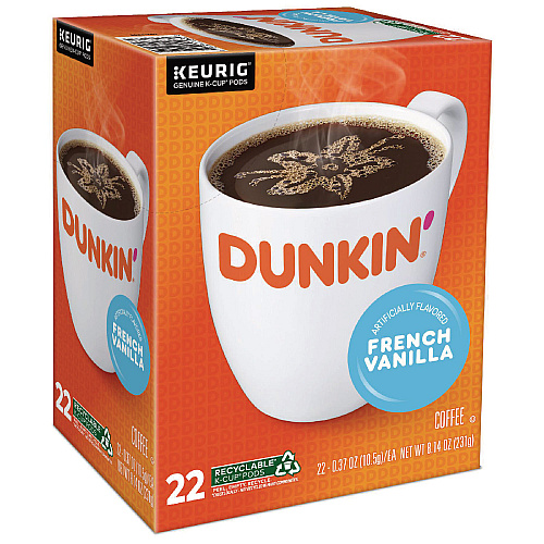Dunkin Donuts K-Cup Pods, French Vanilla, 22/Box (1268)